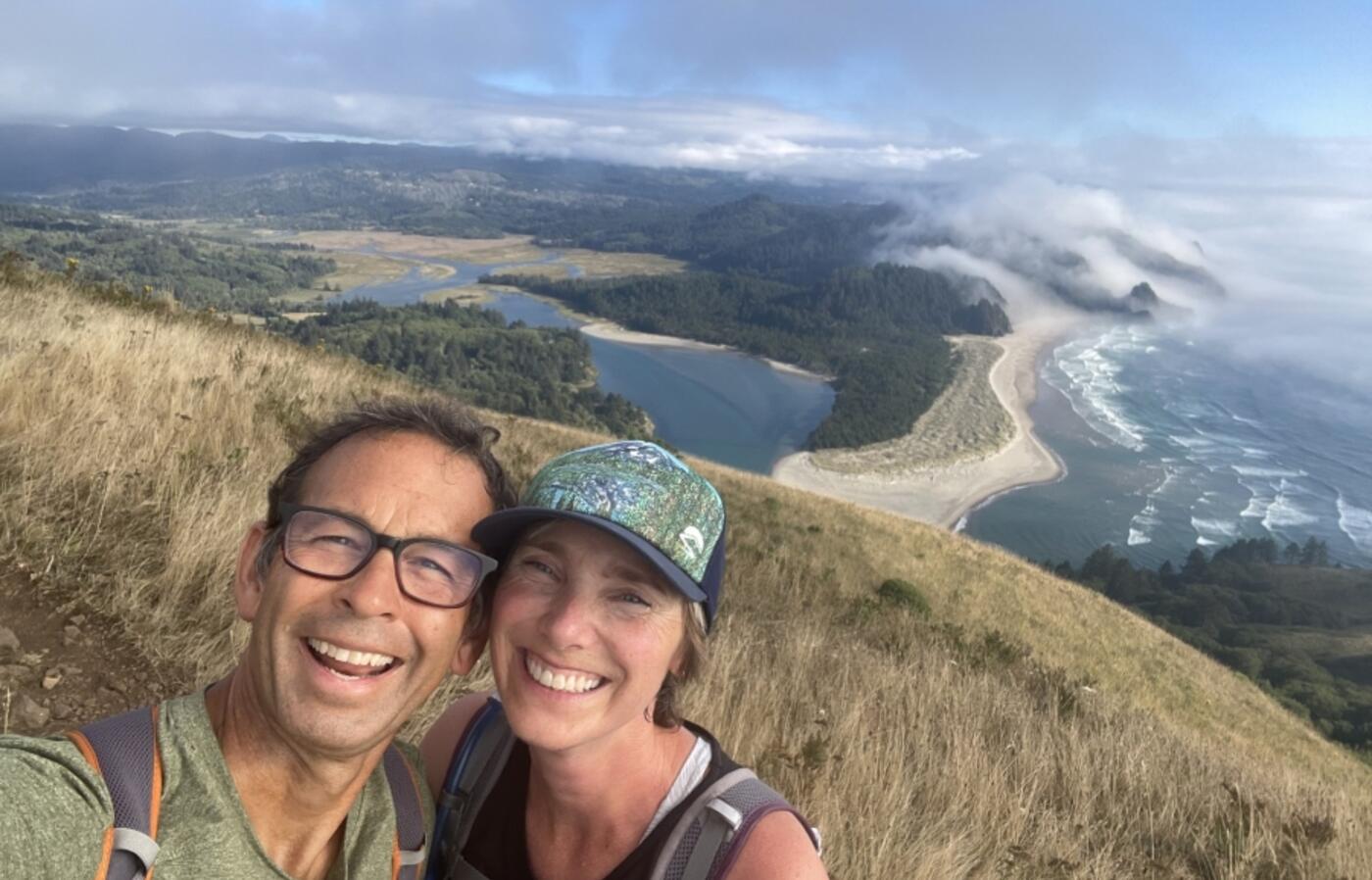 Diana Marvel on a hike with her partner Chris.