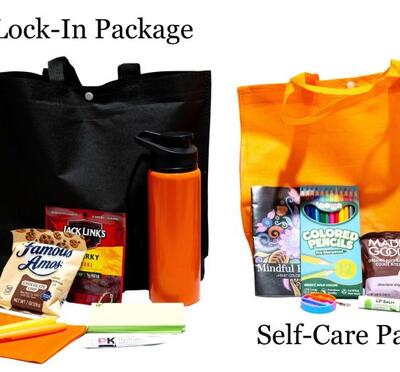 The two Midterm Care bags being sold by members of the HCSA shown side-by-side.