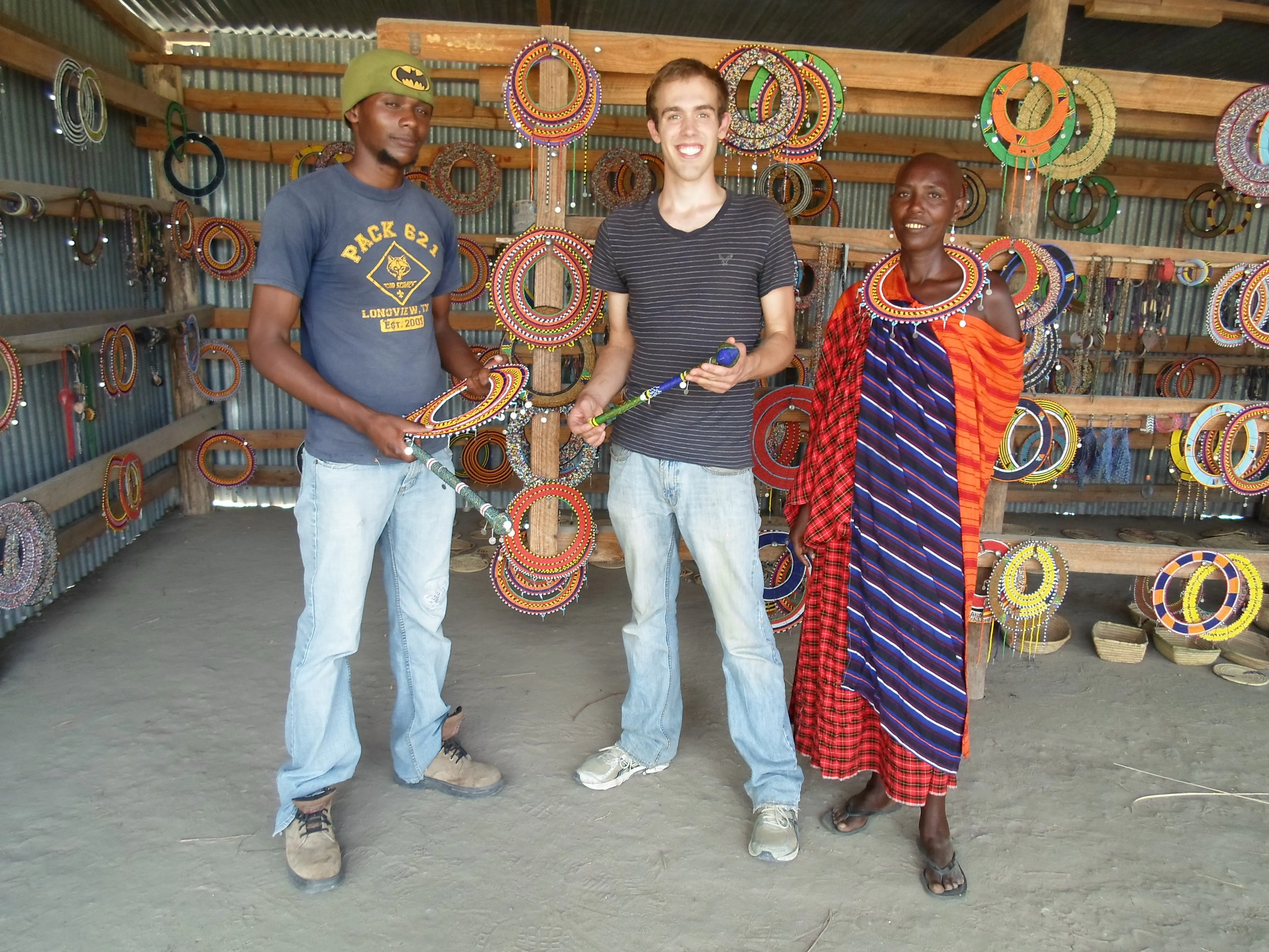 Dylan McDowell smiling with Tarangire National Park locals