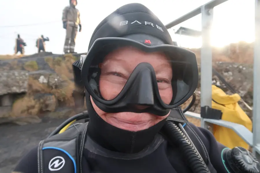 LeAnn Adam smiling in scuba gear.