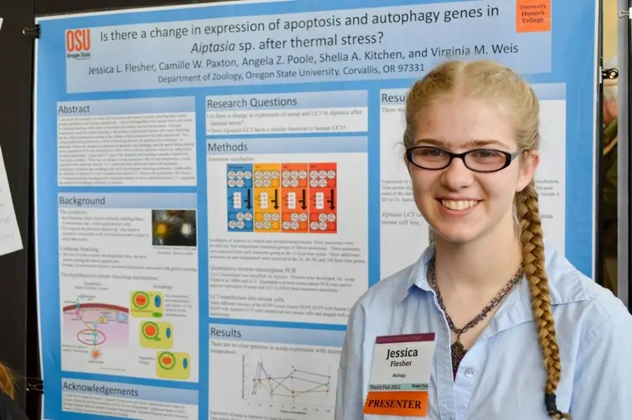 Jessica Flesher presenting her thesis.