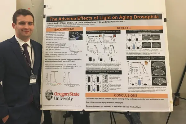 Trevor Nash presenting his research at the Harvard Research Conference
